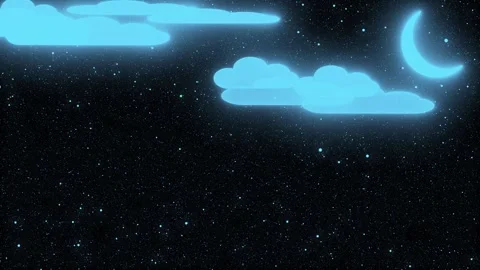 Relaxing night sky loop with moonlight breaking through clouds and stars tw.. Stock Footage 313422001