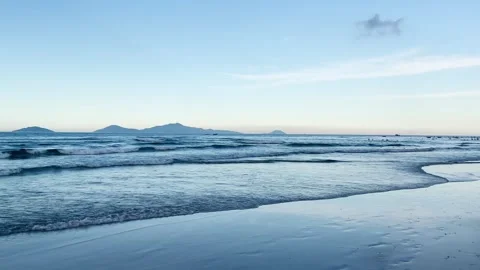 Relaxing ocean before sunset time An Bang Beach Vietnam Stock Footage 246359571