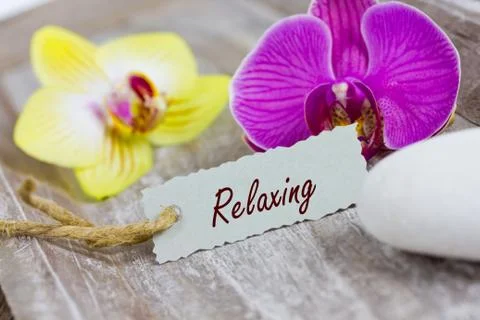 Relaxing with orchids Stock Photos