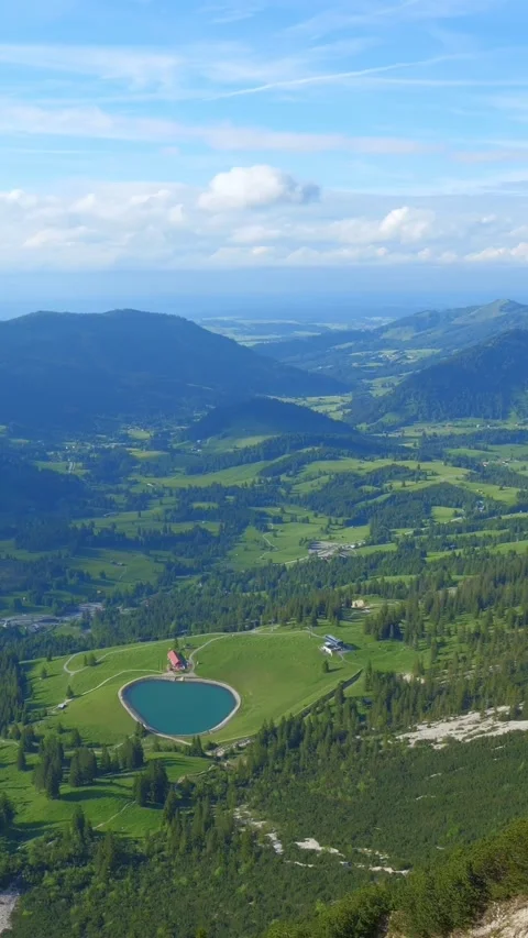 Relaxing Panoramic Views of Stunning Mountain Peaks and Lush Green Hills, Fra Stock Footage 309228979