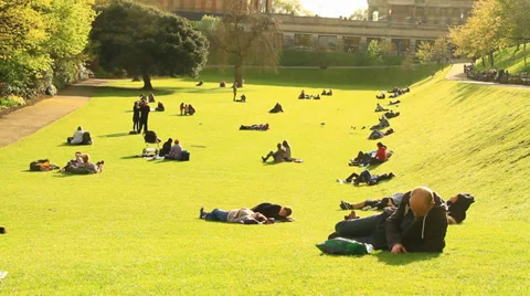 Relaxing in park Stock Footage 39490624