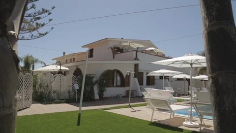 Relaxing pool background through the tree branches Stock Footage 88170820