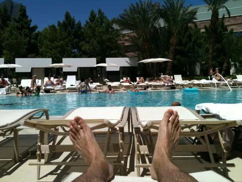 Relaxing at the Pool 写真素材