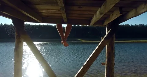 Relaxing On A Quay Drone 4K Stock Footage 80997277