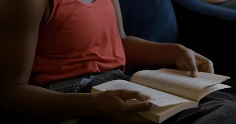 Relaxing with Reading Hobby Stock Footage 111156187