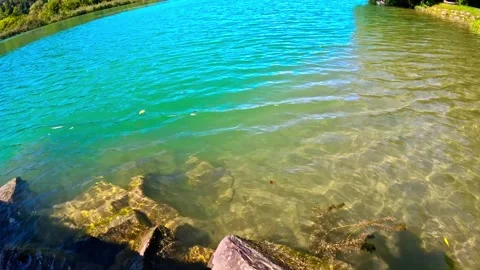 Relaxing river waves slow motion Stock Footage 316088258