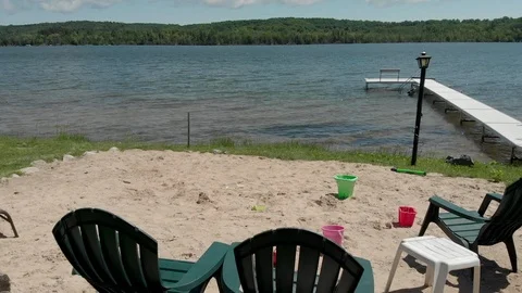 Relaxing sit down by the lake Stock Footage 125288485