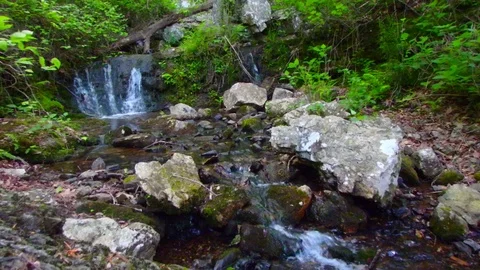 Relaxing Small Waterfall Stock Footage 107737636