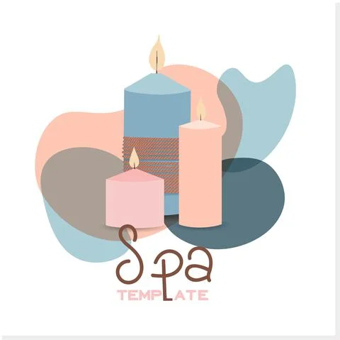 Relaxing spa set on white background, close up. Cosmetics advertising illustr 스톡 일러스트