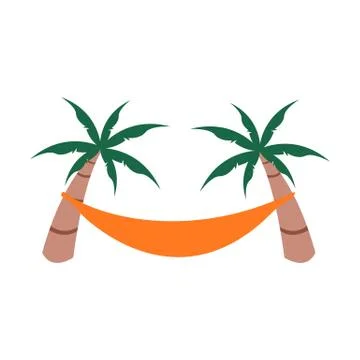 Relaxing Summer Beach Hammock Vector Illustration Object Design Stock Illustration