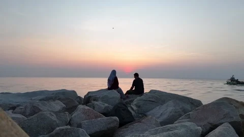 Relaxing with sunrise Video stock 327210607