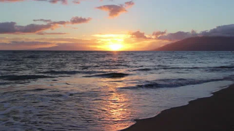 Relaxing Sunset with Gentle Waves Stock Footage 24826808