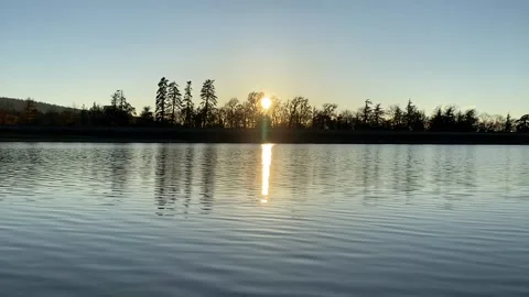 Relaxing Sunset On The Lake Stock Footage 150428704