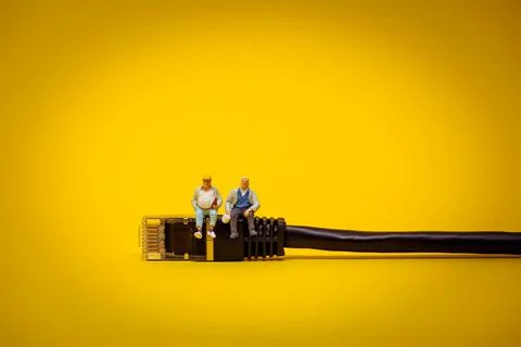 Relaxing support team. Technology concept Stock Photos