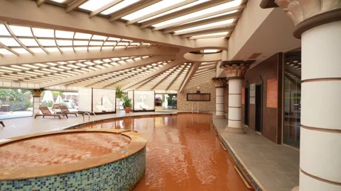 Relaxing Thermal Pool Inside Stock Footage 302335298