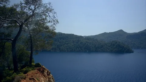 Relaxing time lapse video of beautiful mediterranean sea sunny day Stock Footage 82177656