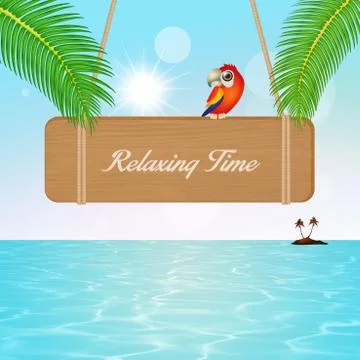Relaxing time sign Stock Illustration