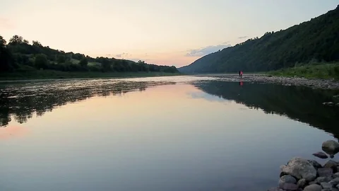 Relaxing view of the calm water Stock Footage 70152376