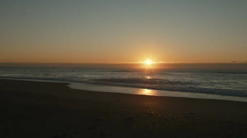 Relaxing view of the ocean at sunrise Stock Footage 170826124