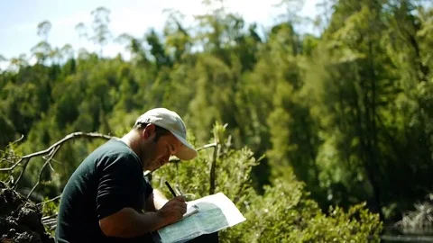 Relaxing by waters edge Stock Footage 79906482