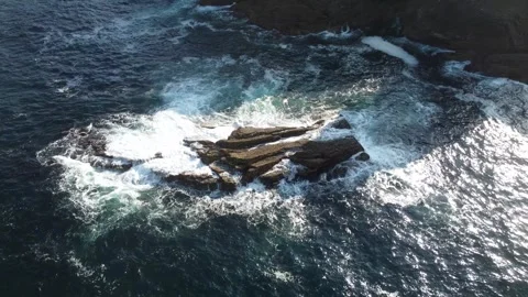 Relaxing Waves Hitting Rocks Stock Footage 246287864