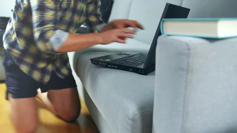 Relaxing while working at home. HD footage. Stock Footage 147250521