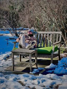 Relaxing on a winter day Stock Photos