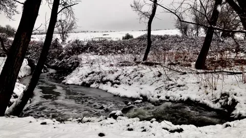 A Relaxing Winter Stream 스톡 동영상 280075993