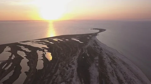 Relaxing zen background theme with lakes. Sunrise reflecting in the water. Stock Footage 94450207