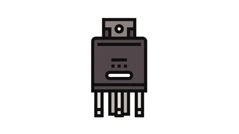 Relay electronic component color icon animation Stock Footage 326097699