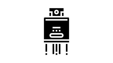 Relay electronic component glyph icon animation Stock Footage 326155873