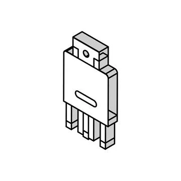Relay electronic component isometric icon vector illustration Stock Illustration