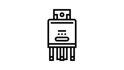 Relay electronic component line icon animation Stock Footage 326134317