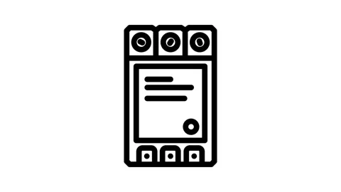 Relay electronic component line icon animation Stock Footage 326764082