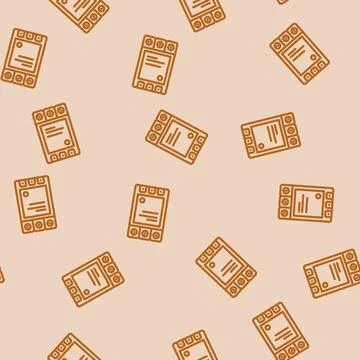 Relay electronic component line vector seamless pattern Stock Illustration