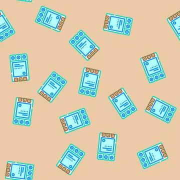 Relay electronic component vector seamless pattern 库存插图