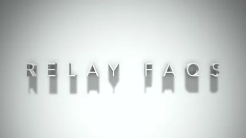 Relay faqs 3D title animation with shadows on a white background Stock Footage 297796681
