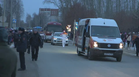 Relay Olimpic fire 2014 Vídeo Stock 34277376