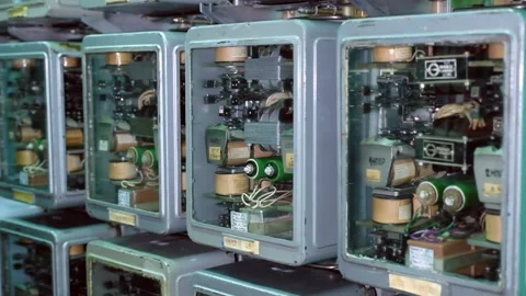 Relay regulators in transparent boxes. Stock Footage 199763574