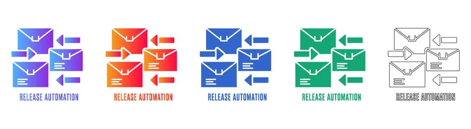 Release Automation Workflow Icons Stock-Illustration