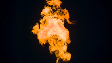 Release of Burning Associated Gas 4K Stock Footage 300121630