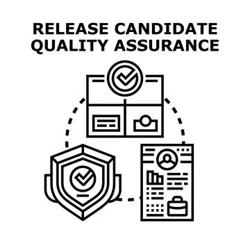 Release candidate quality assurance concept development process Illustrazione stock