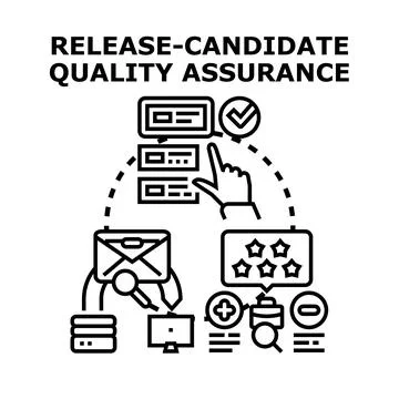 Release candidate quality assurance developing software process Ilustração Stock