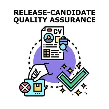 Release candidate quality assurance process concept Stockillustratie