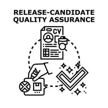 Release candidate quality assurance process concept 스톡 일러스트