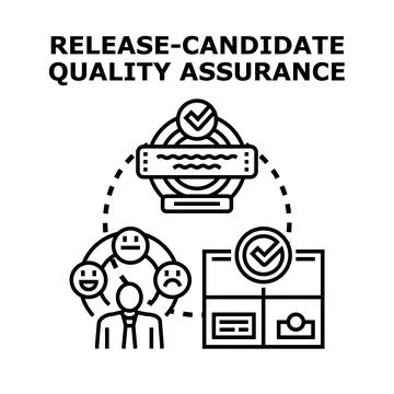 Release candidate quality assurance testing development concept Illustrazione stock