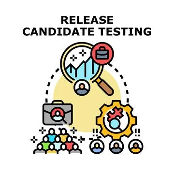 Release candidate testing concept selecting best employee Stockillustratie