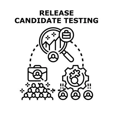 Release candidate testing concept selecting best employee 库存插图