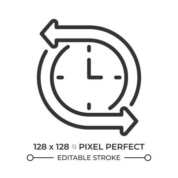 Release management pixel perfect line icon 스톡 일러스트