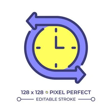 Release management pixel perfect line color icon イラスト素材